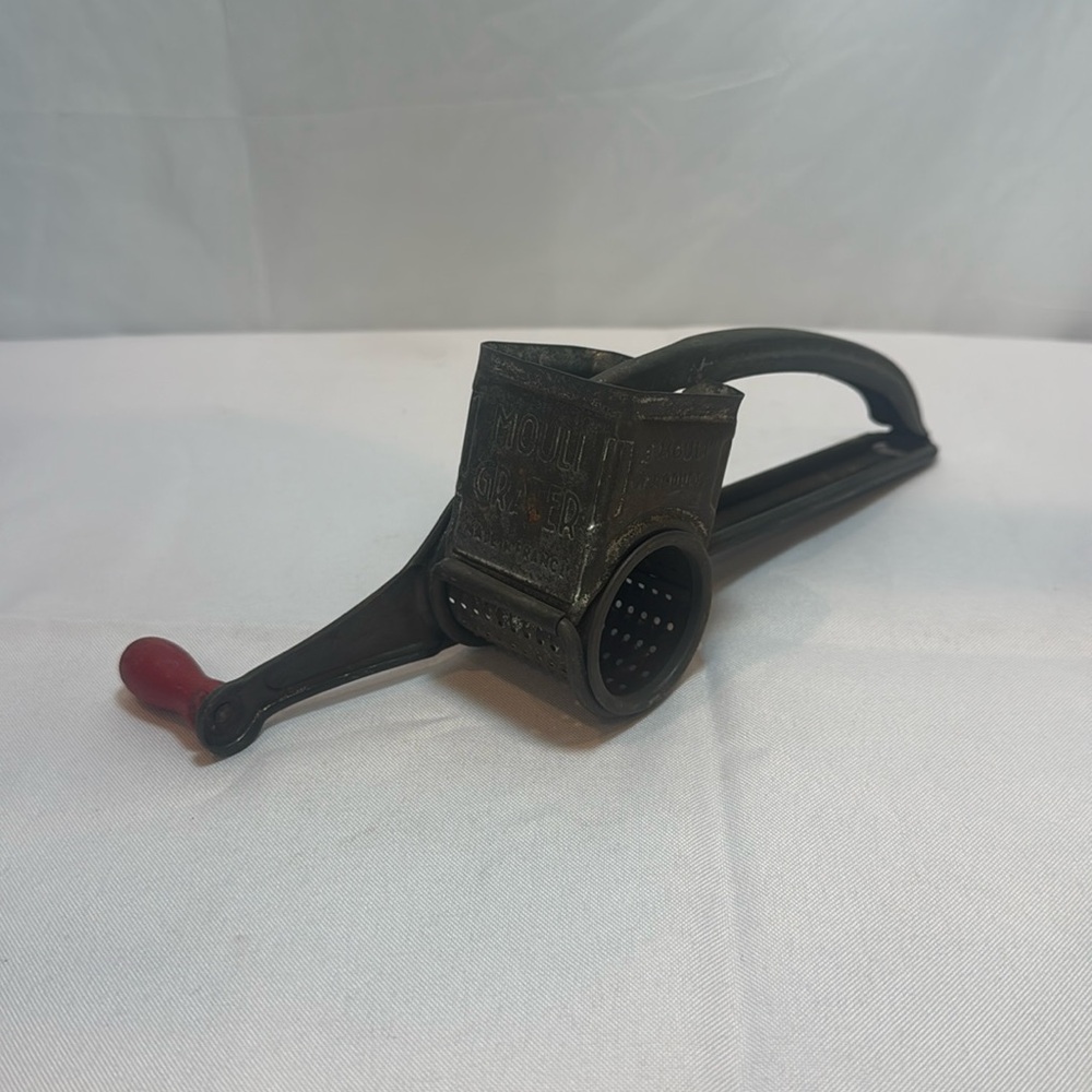 Vintage Metal Cheese Grater with Wooden Handle